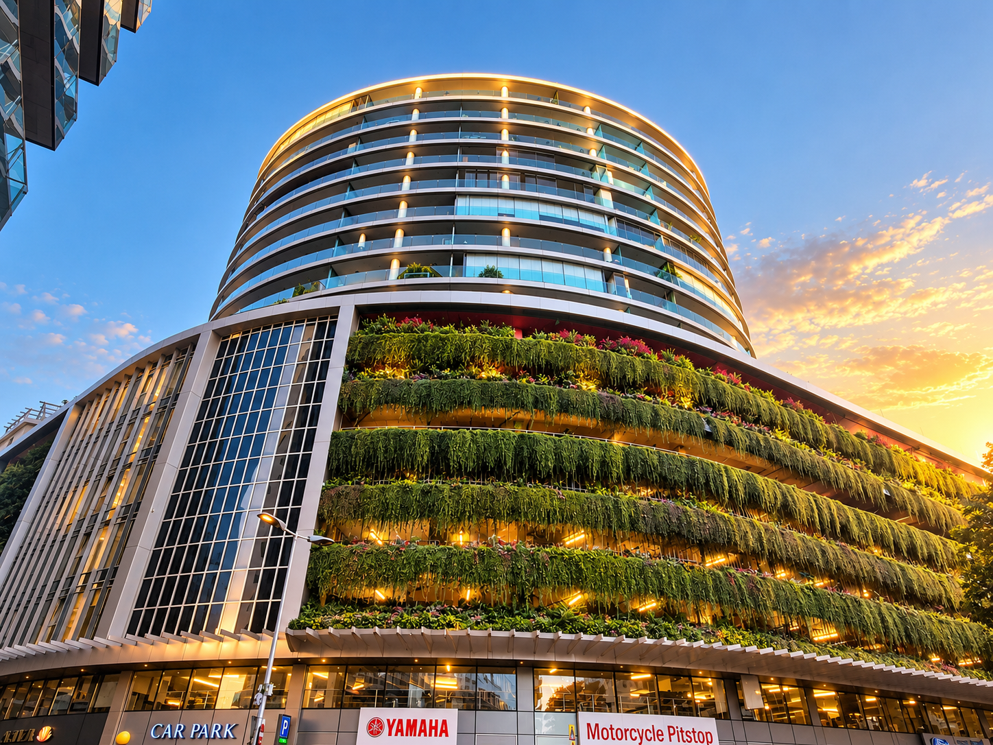 Exterior architecture of Ocean Spa Plaza in Gibraltar